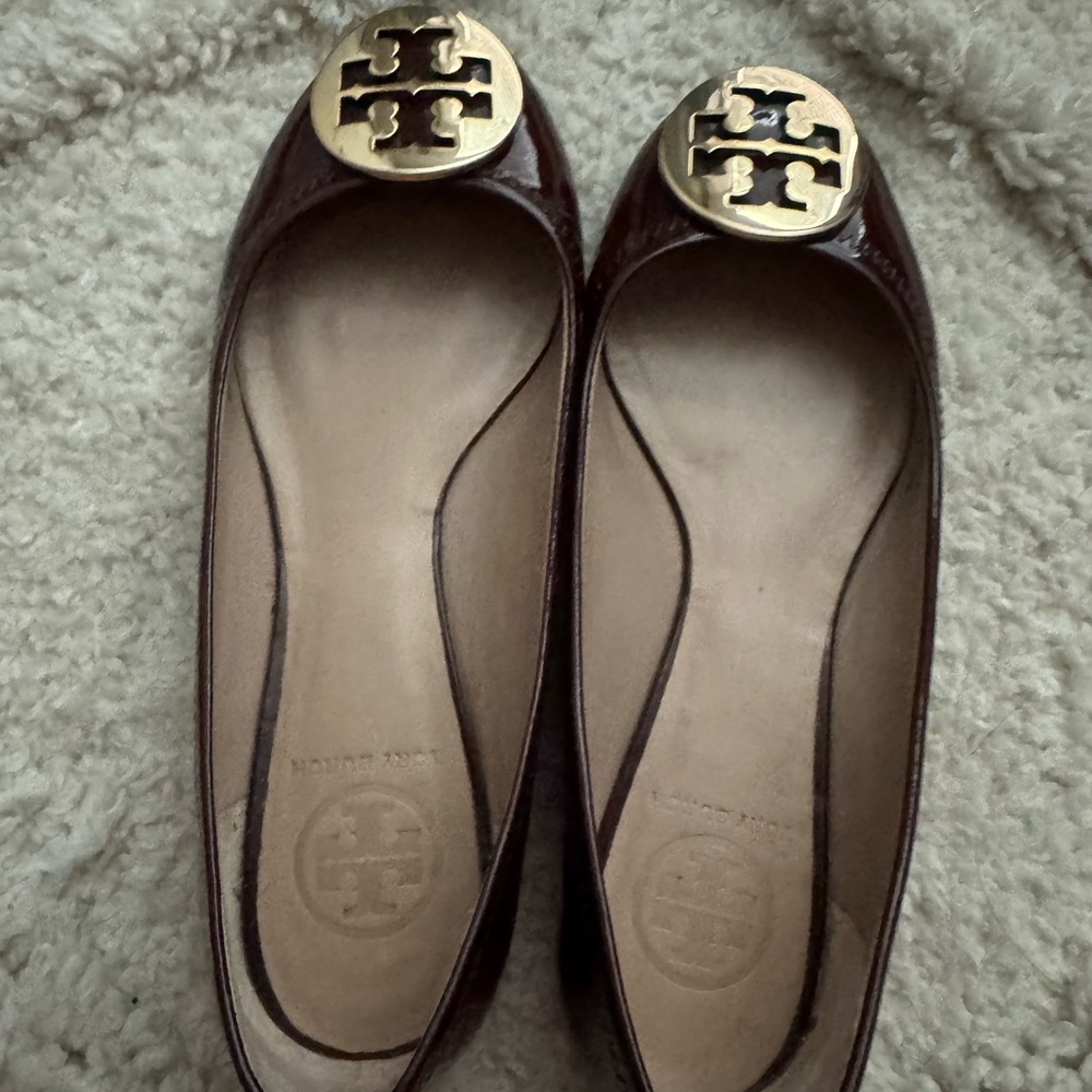 Tory Burch Dark Brown Loafers with Gold Emblem